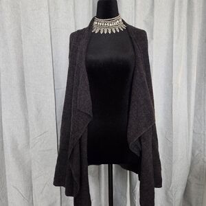 Barefoot Dreams CozyChic Lite Island Wrap Open Front Cardigan Size S/M Charcoal